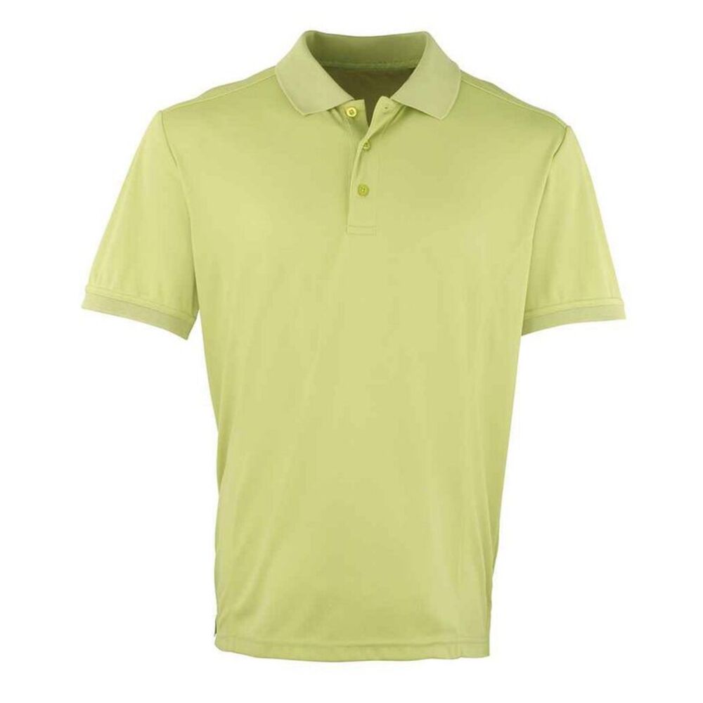 Premier Mens Coolchecker Pique Polo Shirt / Lime